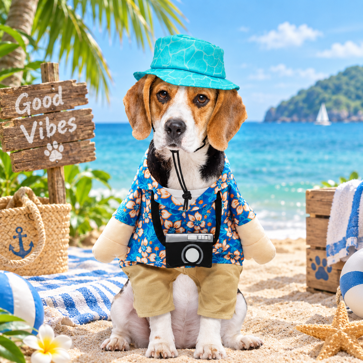 Summer Tourist Pet Costume