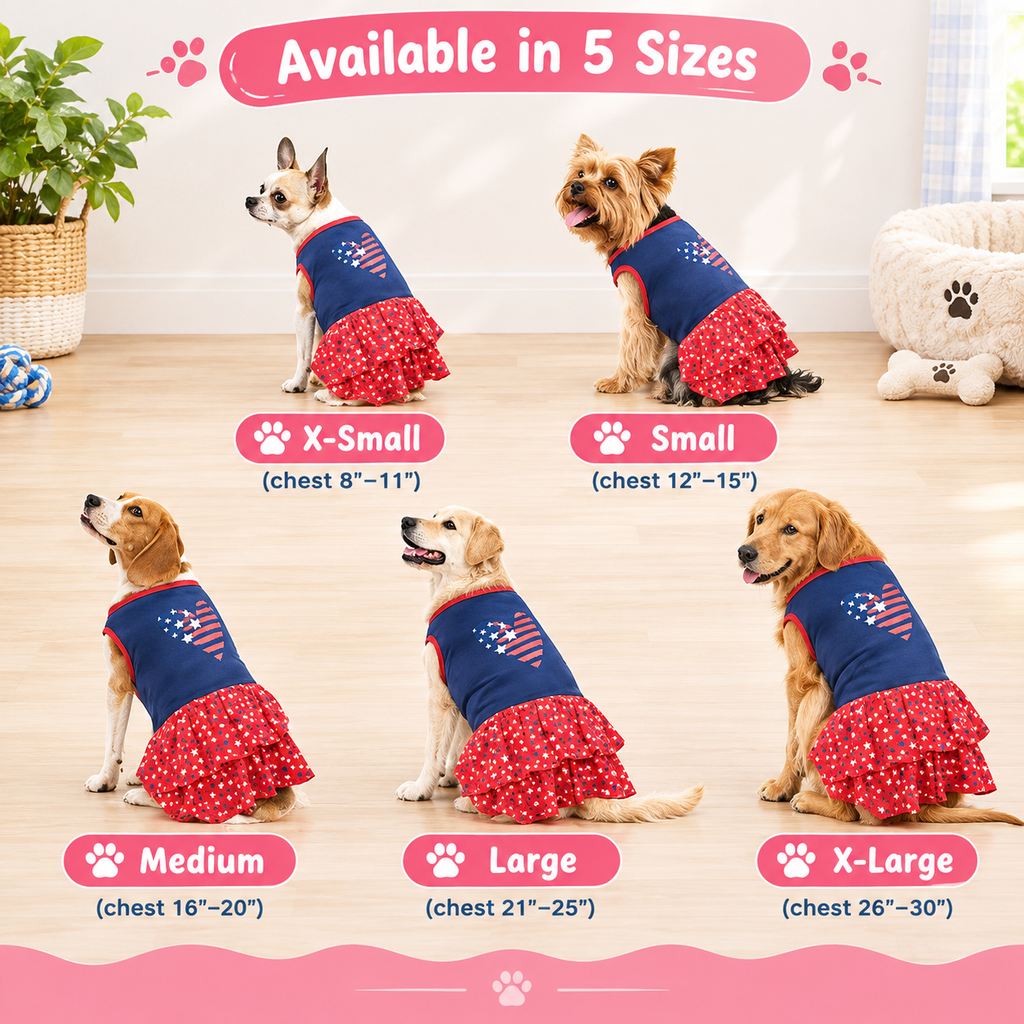 Patriotic Heart Pet Dress